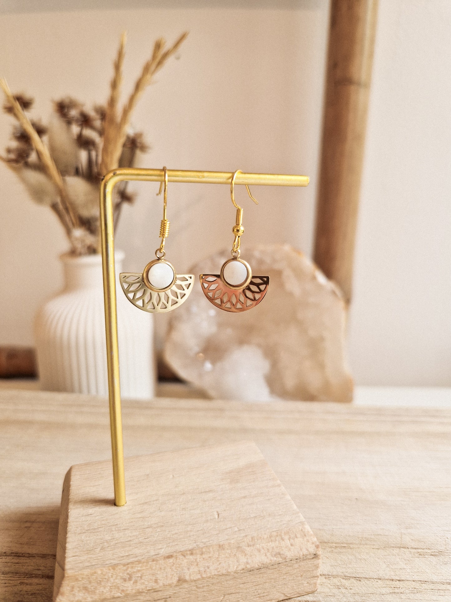 Boucles d'oreilles Aton nacre