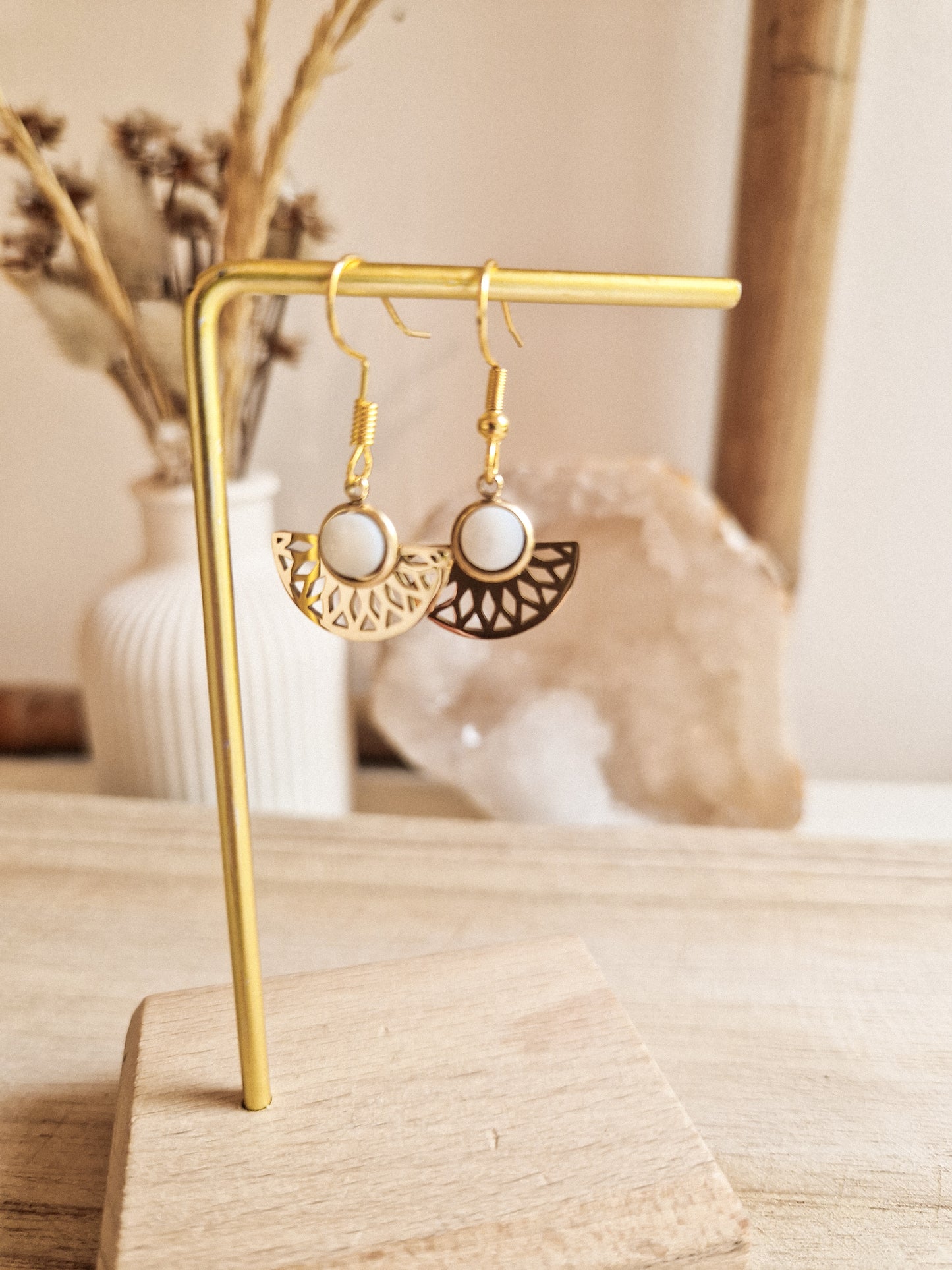 Boucles d'oreilles Aton nacre