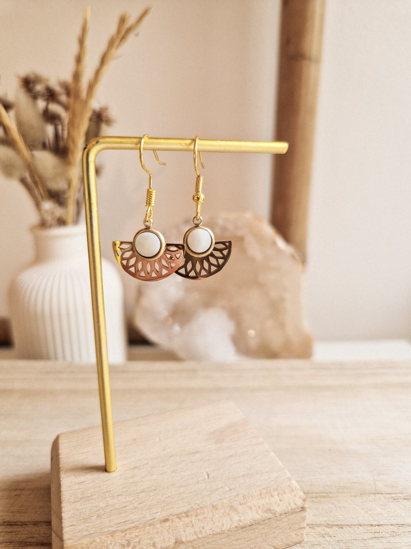 Boucles d'oreilles Aton nacre