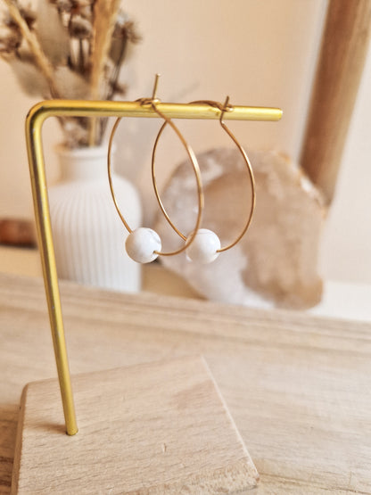 Boucles d'oreilles Fira Howlite