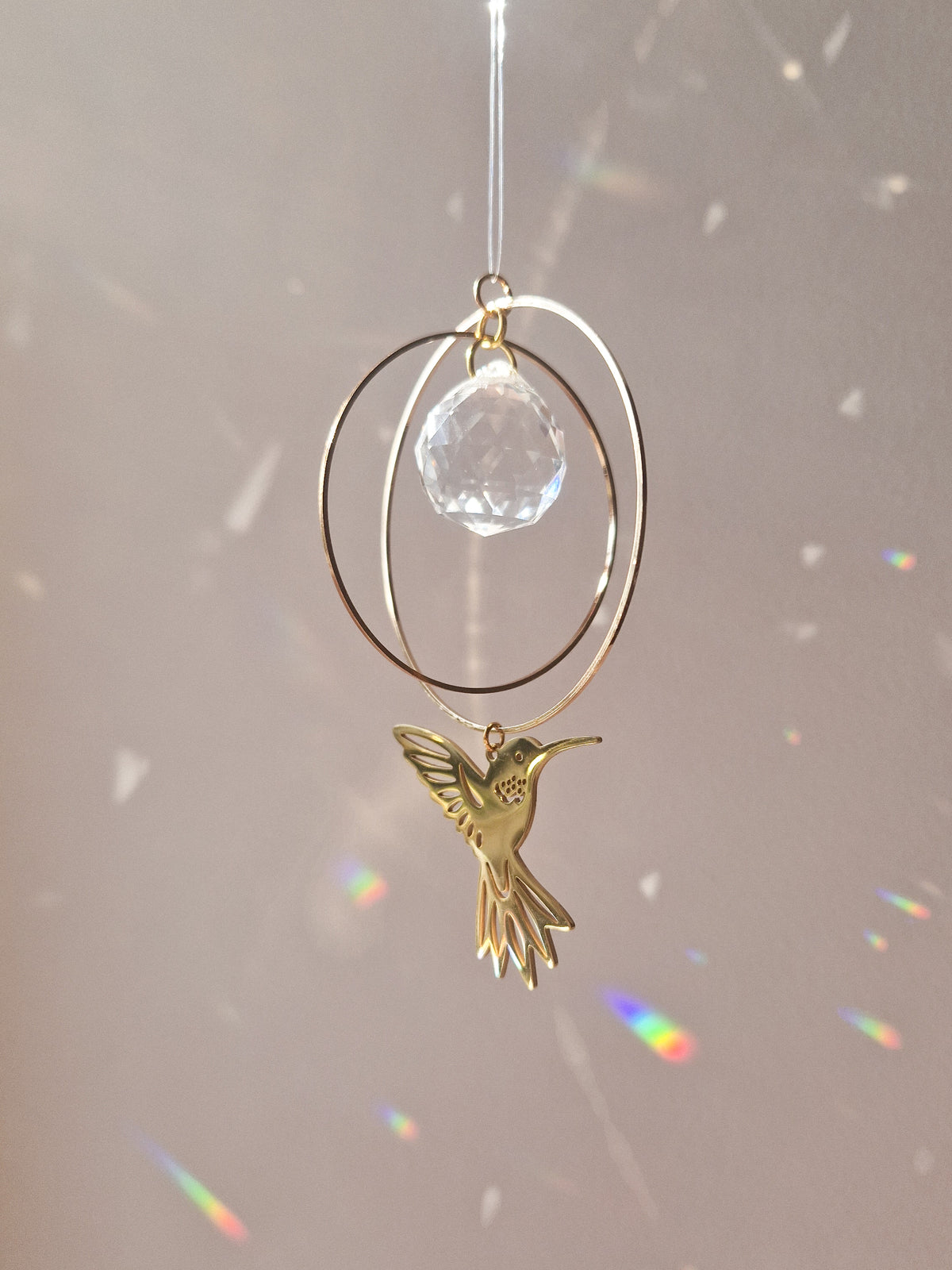 Attrape-Soleil Prisme Colibri En Acrylique – Décoration Fenêtre Arc-en-Ciel Magique 20 Cm (Style C)