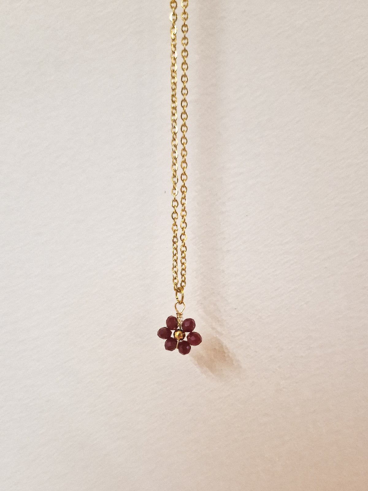 Collier Fleur Bordeaux