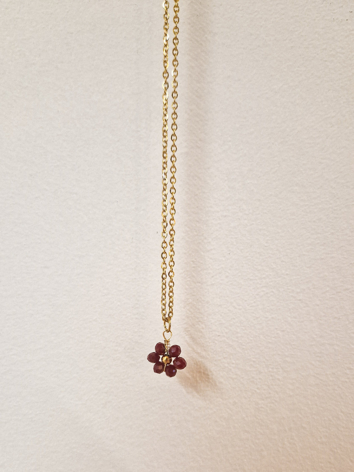 Collier Fleur Bordeaux