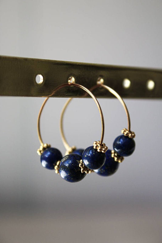 Boucles d'oreilles Eko Lapis Lazuli - Creations Colibri