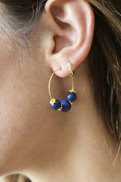 Boucles d'oreilles Eko Lapis Lazuli - Creations Colibri