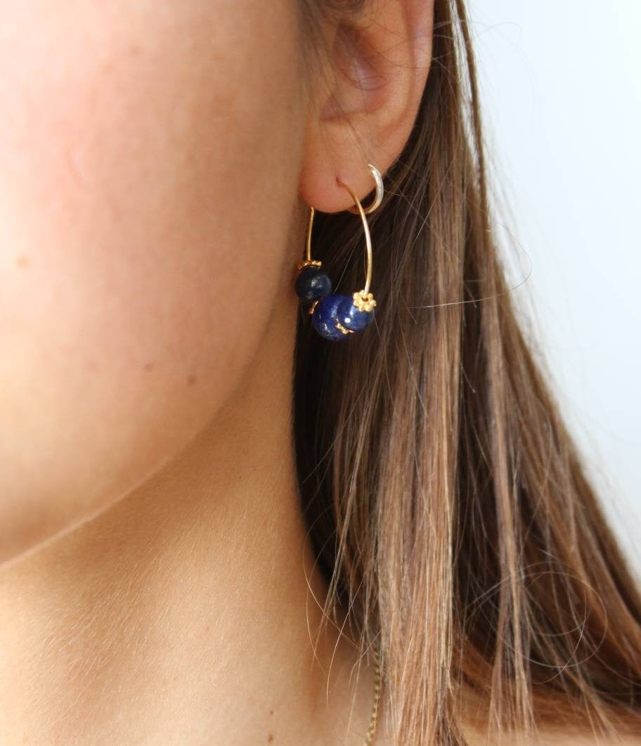 Boucles d'oreilles Eko Lapis Lazuli - Creations Colibri