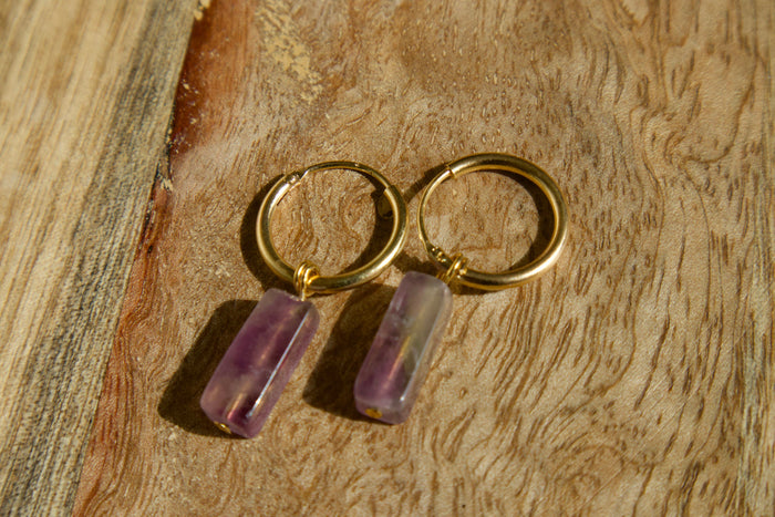 Boucles d'oreilles Lou Améthyste - Creations Colibri