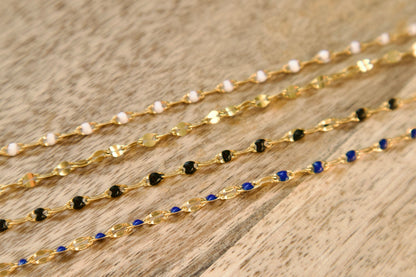 Collier Thelma - Bleu Marine - Creations Colibri