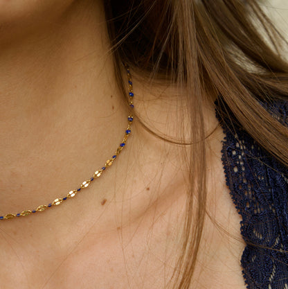 Collier Thelma - Bleu Marine - Creations Colibri