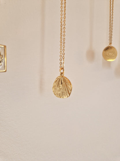 Acier Inoxydable Collier Médaille martelée