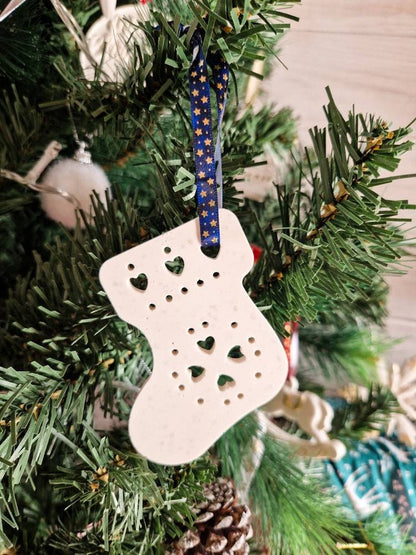 Boule de Noël réalisée à la main - Chaussette de Noël