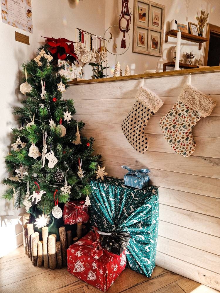 Boule de Noël réalisée à la main - Cloche Renne