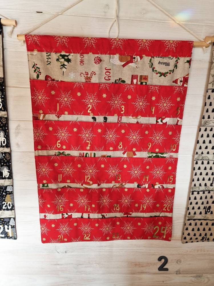 Calendrier de l’avent en tissu - Grandes poches